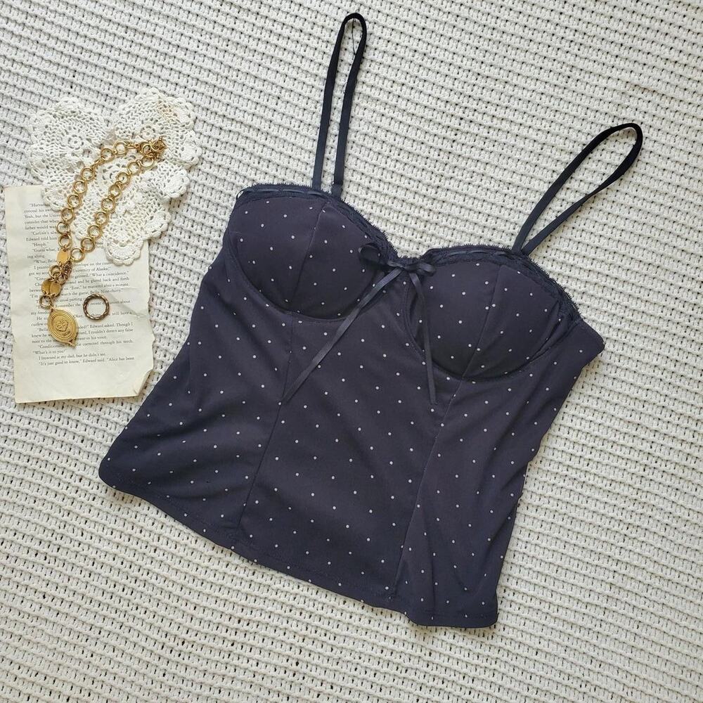 No boundaries polka dot corset top